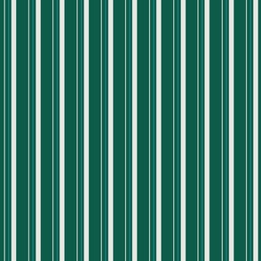  Christmas cream and turquoise stripes on dark green