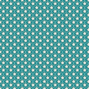  Christmas  cream Ogee and cream stars on turquoise