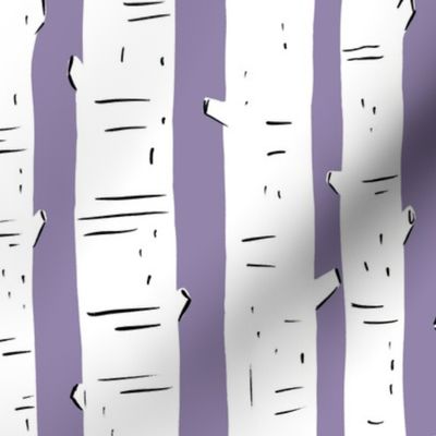 Birch trees - mauve and white