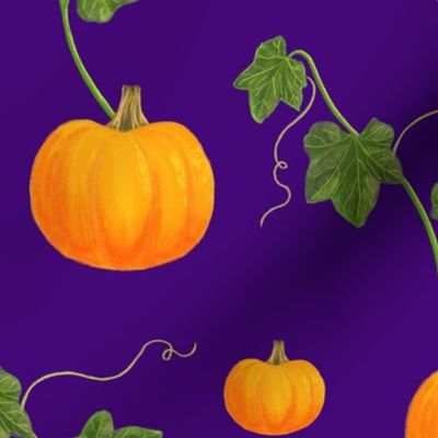 Bright Orange Pumpkins Pattern by Squibble Design