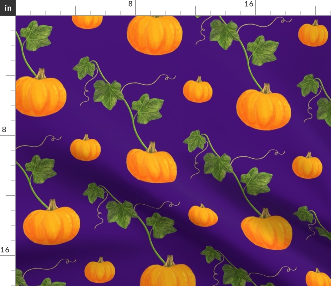 Bright Orange Pumpkins Pattern by Squibble Design