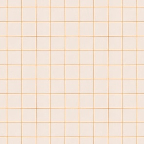 Grid lines in Cream|| Orange Plaid Check on Cream || Pumpkin Patch Collection by Sarah Price