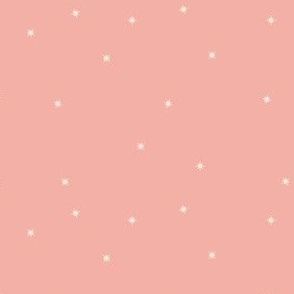 retro christmas stars in ivory on rose pink