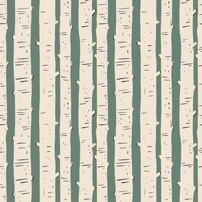 Birch trees - cream and sage