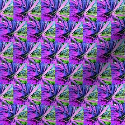 Surreal Tropical Foliage Checkerboard (#2) - Vibrant Purple Glow
