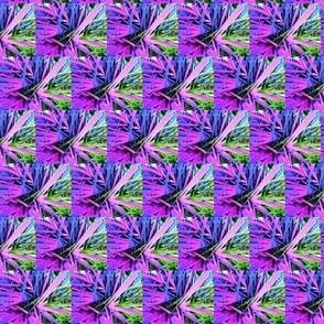 Surreal Tropical Foliage Checkerboard (#2) - Vibrant Purple Glow