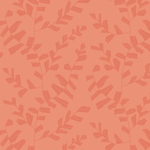 SMALL modern abstract vine - salmon coral pink peach