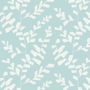 SMALL modern abstract vine - Asha pastel chinoiserie softest mint blue
