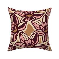 (large scale) vintage pink brown daffodils texture