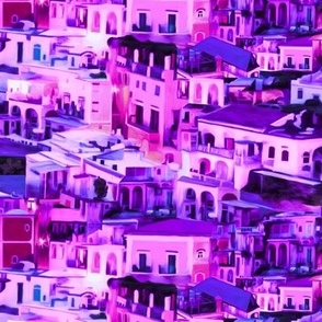 Italian town pink hues
