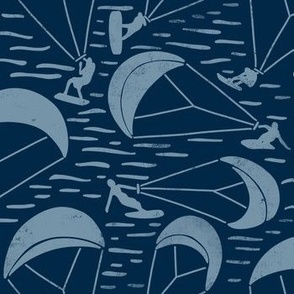 Kitesurfing Dream | Navy and Light Blue