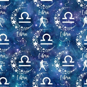 Large Scale Libra Zodiac Signs on Galaxy Blue