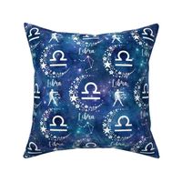 Medium Scale Libra Zodiac Signs on Galaxy Blue