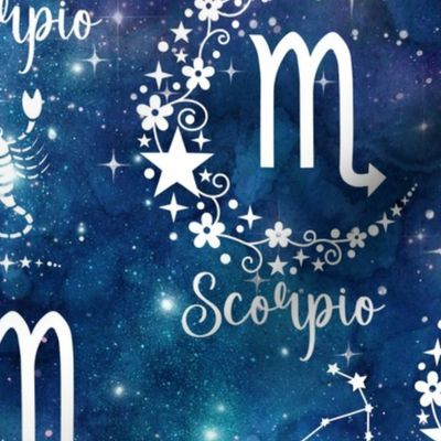 Large Scale Scorpio Zodiac Signs on Galaxy Blue