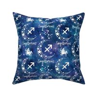 Medium Scale Sagittarius Zodiac Signs on Galaxy Blue