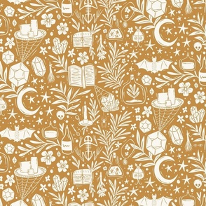 Witchy Vibes - spooky Halloween fun - gold yellow - medium