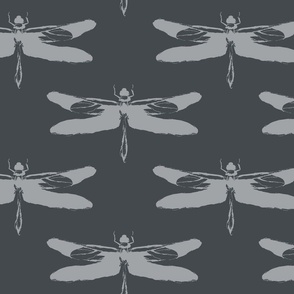 Dragonflies in Navy Blue for Nursery Wallpaper & Fabric