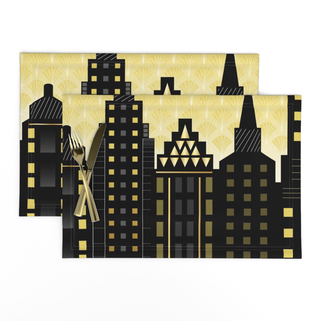 City Scape Art Deco Wallpaper - Jumbo Scale
