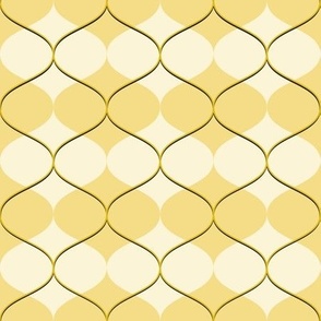 Retro geometric 70s yellow and black waves 