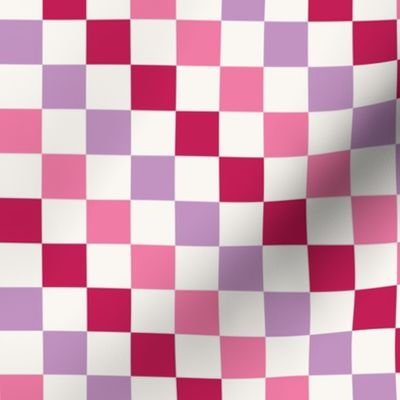 Diagonal Checker Red Pink Purple