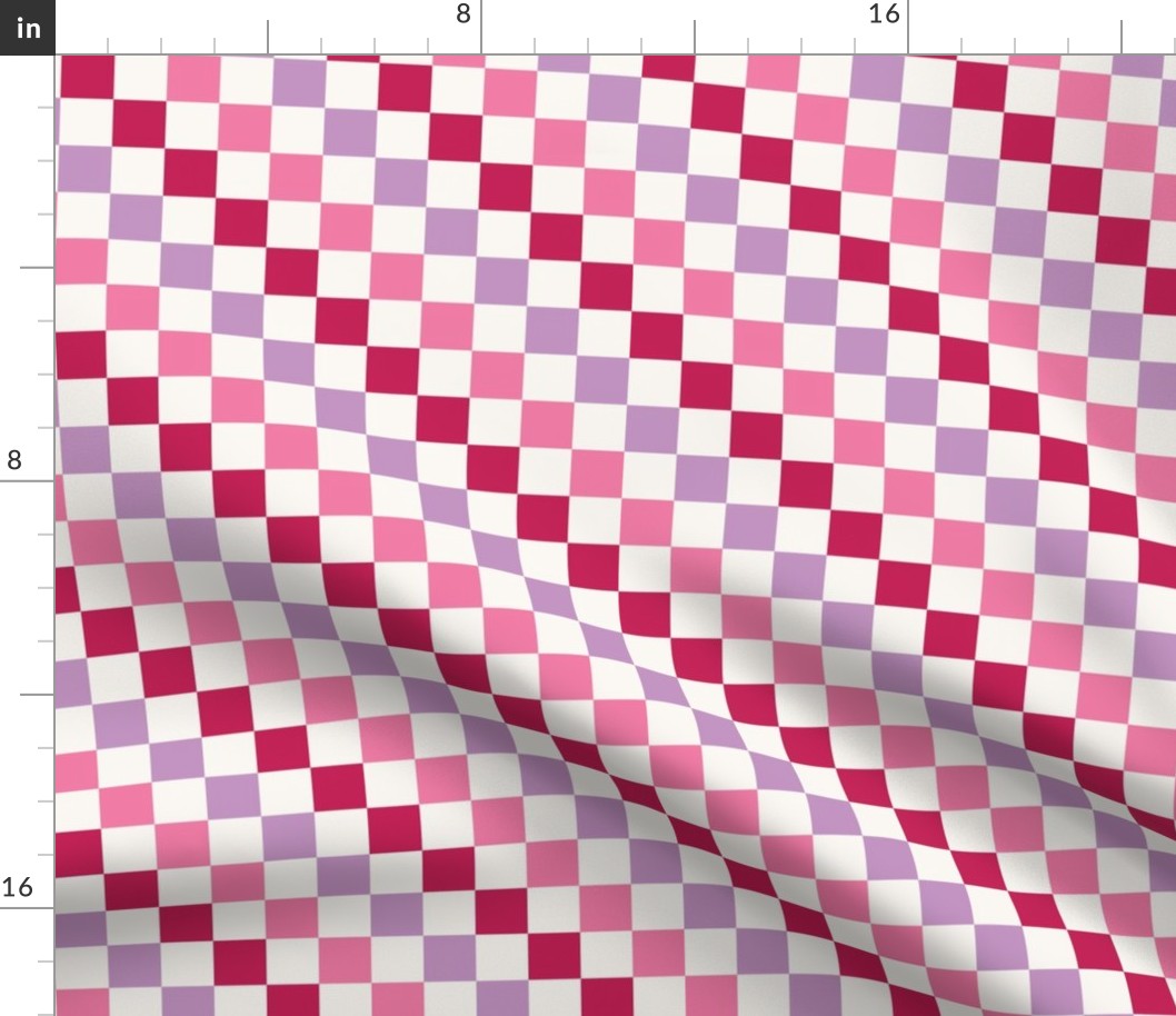 Diagonal Checker Red Pink Purple