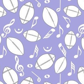 Small Football White Music Notes Lilac Purple