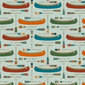 Canoes and Paddles Oars | Micro Mini Scale | Bright Colors | Camp and Coast Wallpaper and Decor