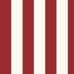 Cabana stripe - Lava Falls red and cream white - perfect stripe - medium M - red candy stripe