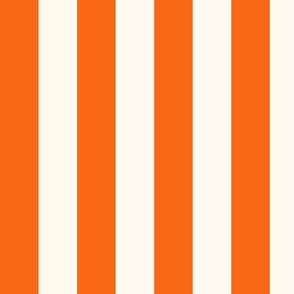 Cabana stripe - Bright Orange Tiger and creamy white - medium - orange candy stripe