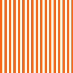 Cabana stripe - Bright Orange Tiger and creamy white - small orange candy stripe