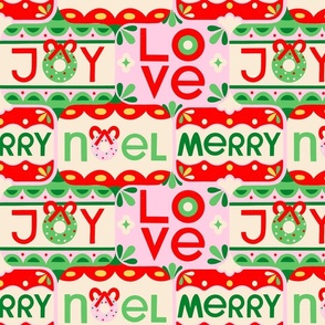 Fun Christmas Ornaments with Joy, Love, Merry, Noel