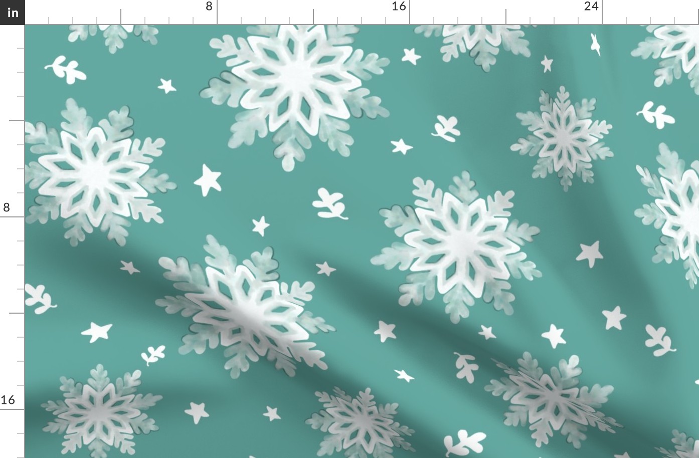 Snowflakes, Teal, Green, Sea Glass, Blue, Retro, Christmas, jg_anchor_designs