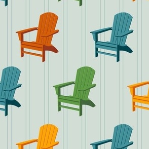 Adirondack Chair Stripe | Brights | Large Scale | Coastal Camp Decor