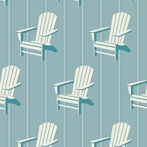 Adirondack Chair Stripe | Shore Blue | Large Scale | Coastal Camp Decor