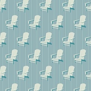 Adirondack Chair Stripe | Shore Blue | Small Scale | Coastal Camp Decor