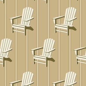 Adirondack Chair Stripe | Khaki Tan | Large Scale | Coastal Camp Decor