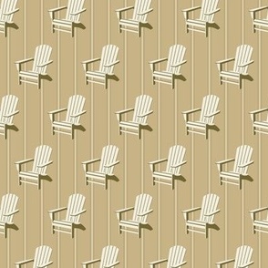 Adirondack Chair Stripe | Khaki Tan | Small Scale | Coastal Camp Decor