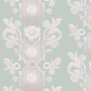 Floral Stripes in  Regency Orchid and Regency Mint