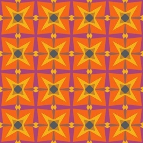 Star tile, fall colors orange, small