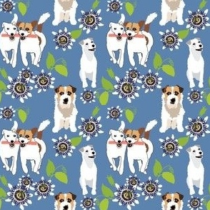 Parson Jack Russel Terrier small print dog fabric