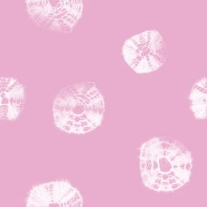 Polka shibori white dots over pink