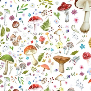 Vintage Mushroom Garden | Cottagecore Mushroom | Woodland Theme Mushroom | Toadstool 