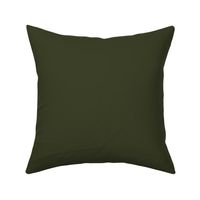 Solid dark olive green #3b3f26 - coordinates with colourful retro floral with dots collection 