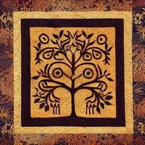 Ancient Light Gold Rustic Tree of LIfe by kedoki