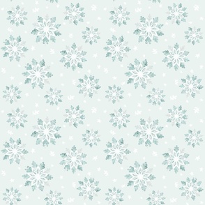 Snowflakes, Light, Sea Glass, Blue, Teal, Mint, Retro, Christmas, jg_anchor_designs