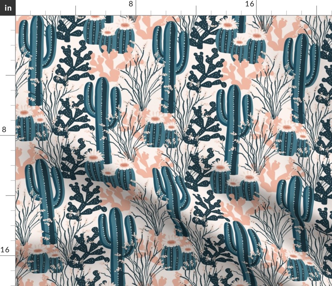 desert cactus party in blue and pink - large size