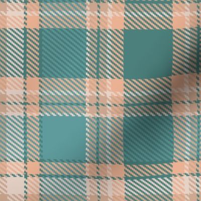 Turquoise and Peach Apothecary Box Plaid