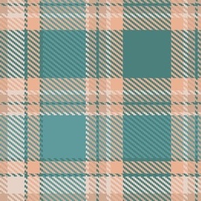 Turquoise and Peach Apothecary Box Plaid