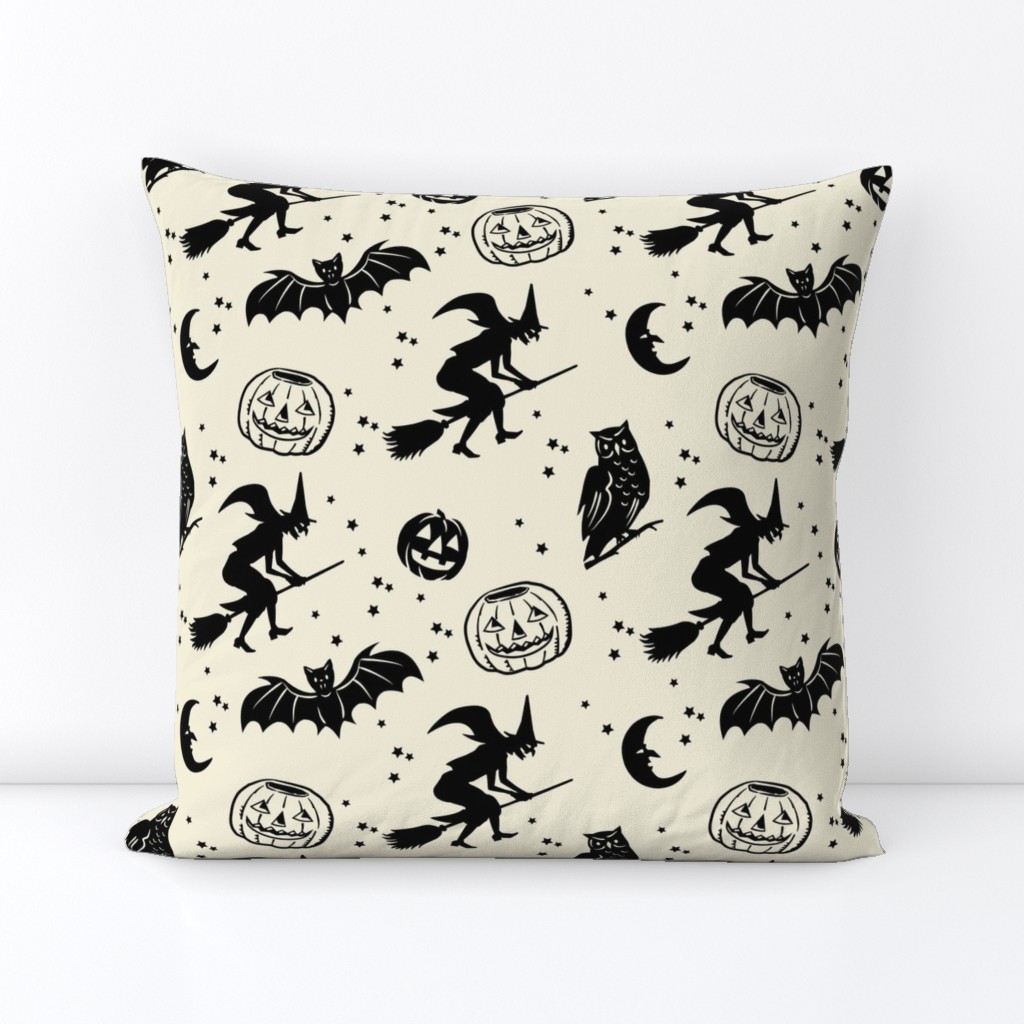 Bats and Jacks ~ Black on Cream