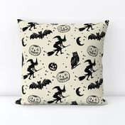 Bats and Jacks ~ Black on Cream